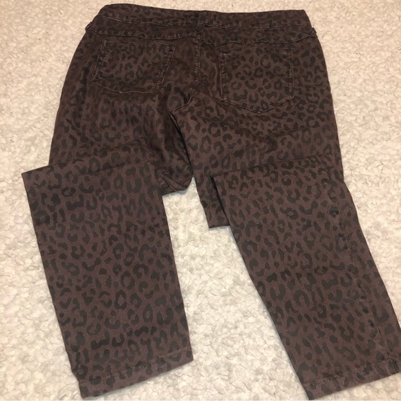free People Womens Leopard Cheetah Print Stretch Crop Jeans Size 29 Brown 31x25 - Picture 6 of 11